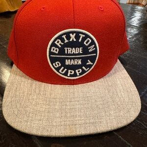 Brixton Red Cap with Gray Brim